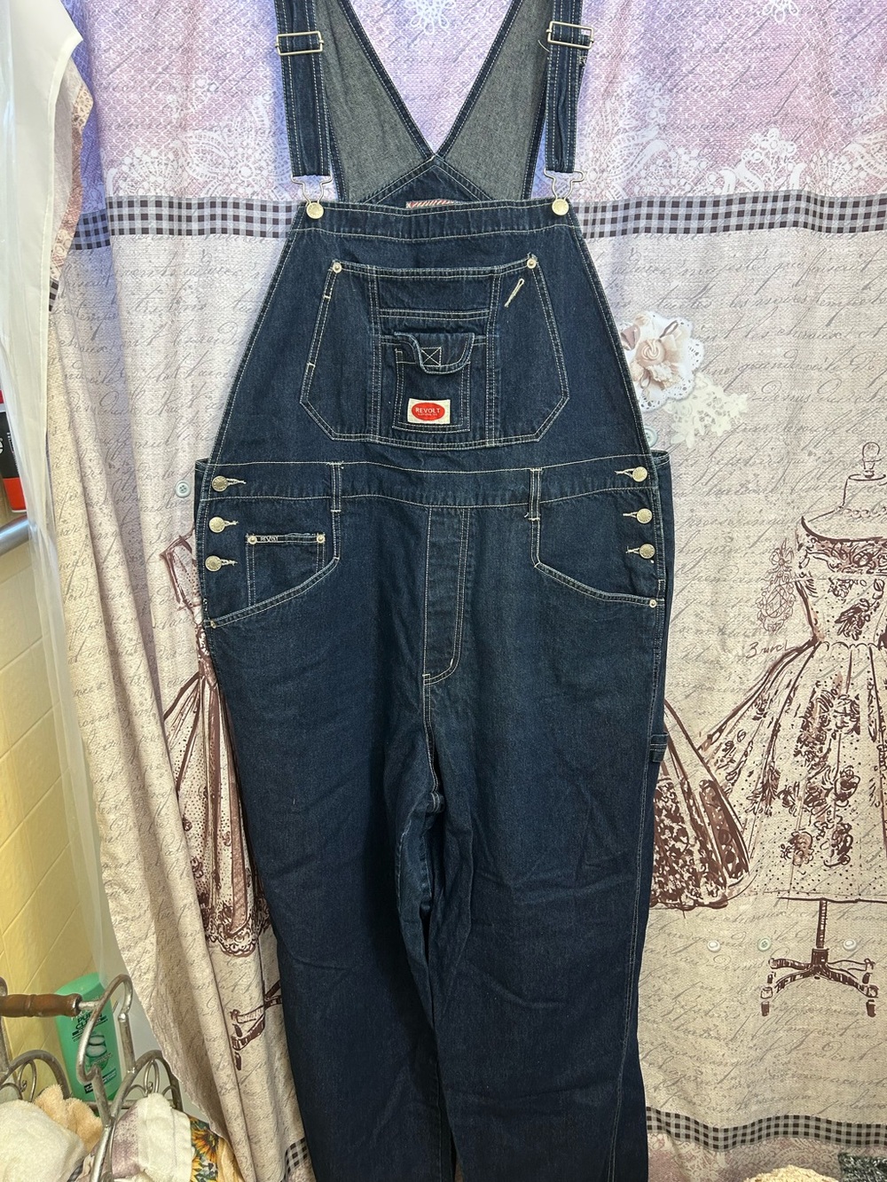 Relaxed Dark Indigo Denim Overalls for Men